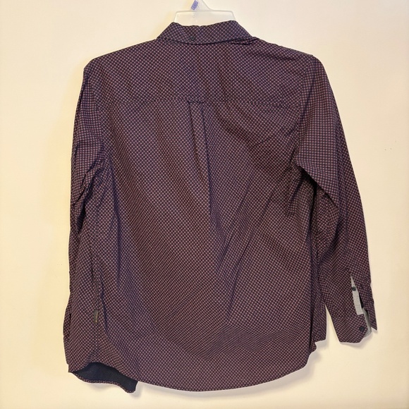 Mens Ben Sherman Collared Button Down Shirt Blue Red Geometric Pattern Size M - Picture 4 of 5